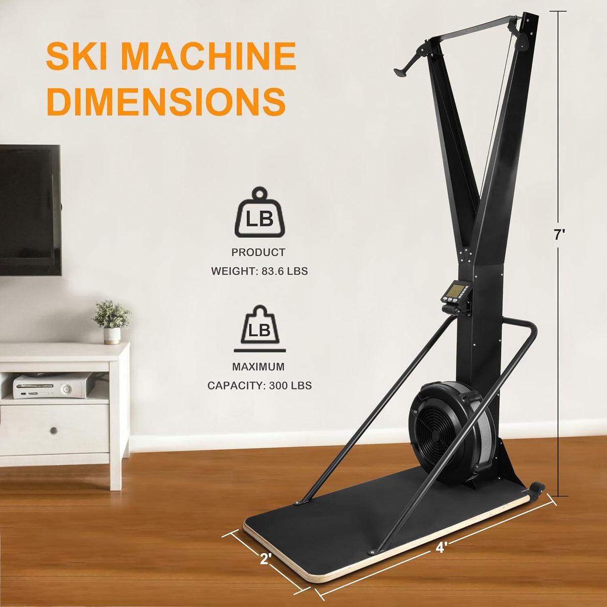Only Supports Self Pickup-Ski Machine, Indoor Aerobic Wind Resistance Machine, Ski Machine With LCD Display, Home Gym Strength Trainer