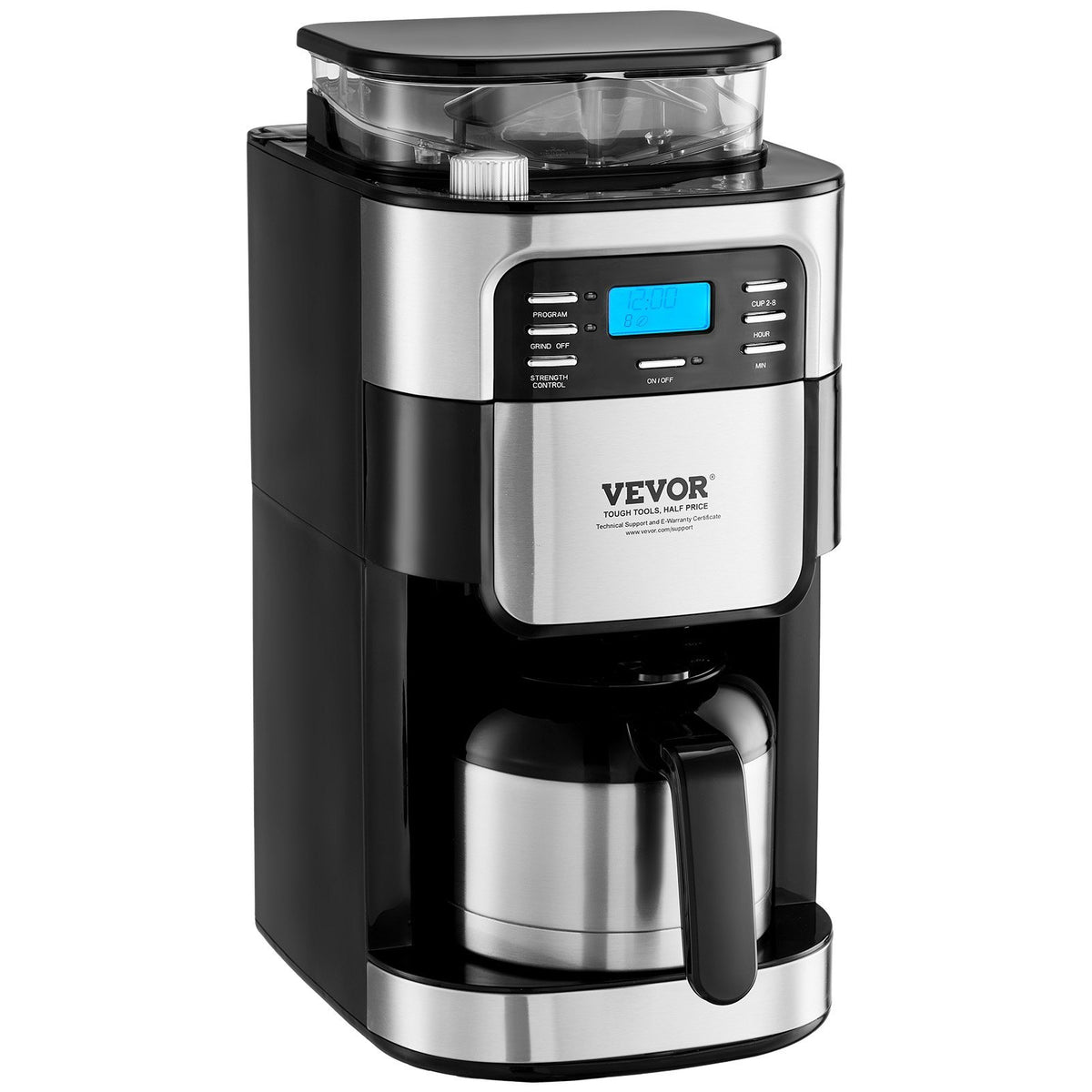 VEVOR 8-Cup Coffee Maker Drip Coffee Machine With 24-Hour Timer For Auto Brew