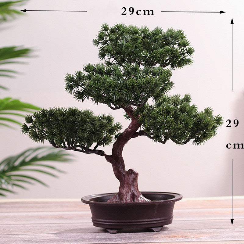Bonsai Ornaments Fake Tree Potted Plants Phoenix Pine B