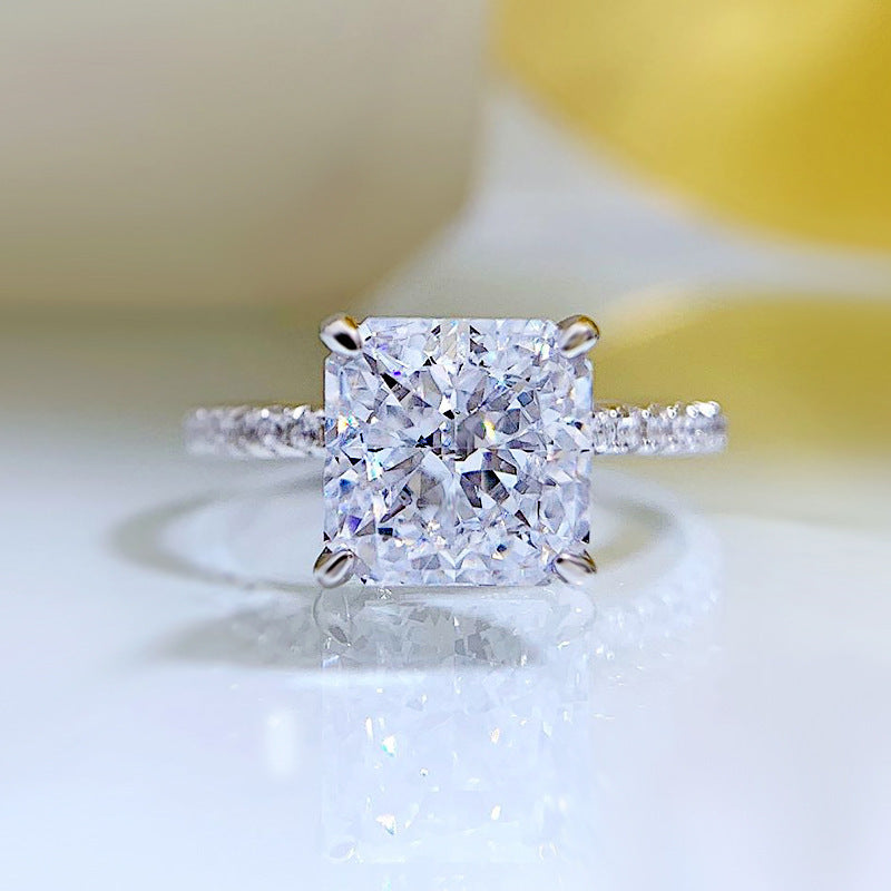 European And American Luxury Ice Flower High Carbon Diamond Platinum