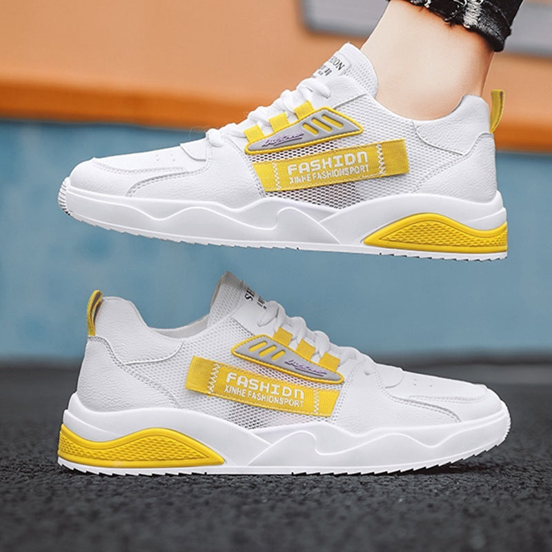 Men's Casual Mesh Breathable Sports Mesh Shoes Yellow