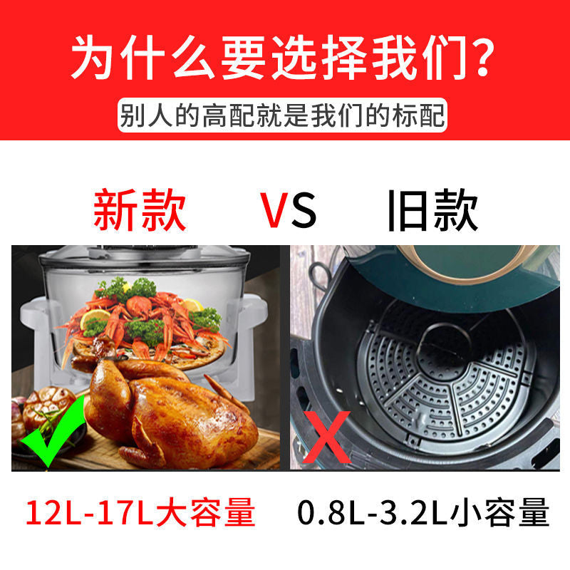 Airfryer Household Commercial Factory On Behalf Of 17 Litres Of Cross-border Foreign Trade Large Capacity Glass Electric Fryer Air Fryer