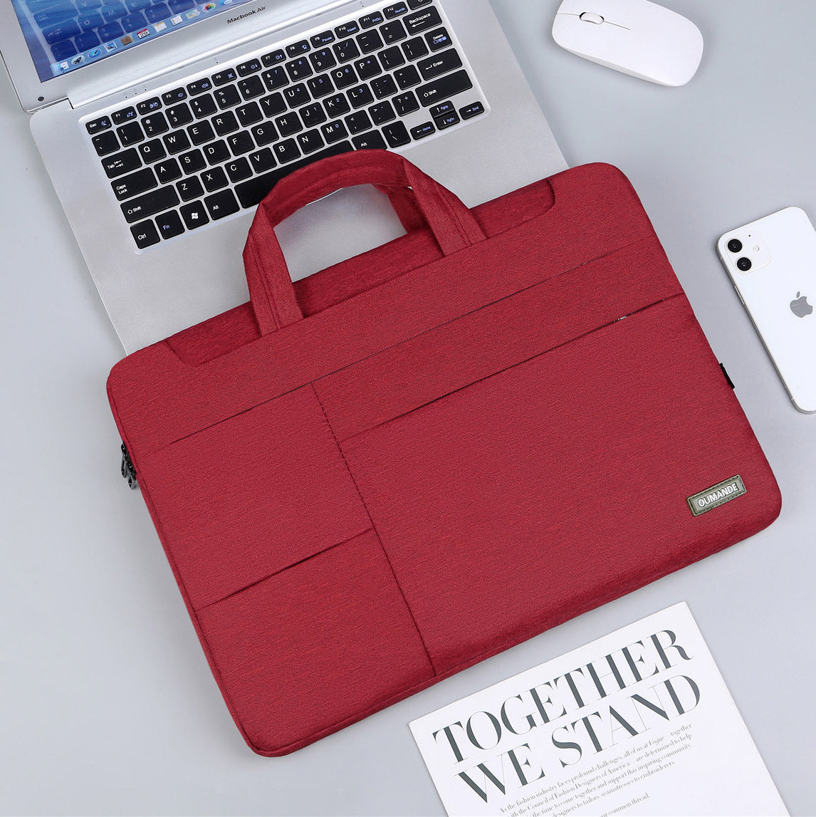 15.6-inch Laptop Bag For Business Men Wine Red