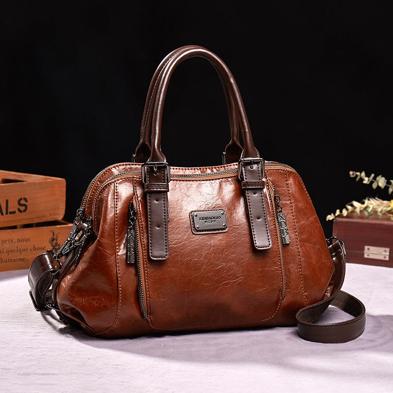 Bag Female Women's Genuine Leather Bags Handbags Crossbody Bags For Women Shoulder Bags Genuine Leather Bolsa Feminina Tote Retro Brown