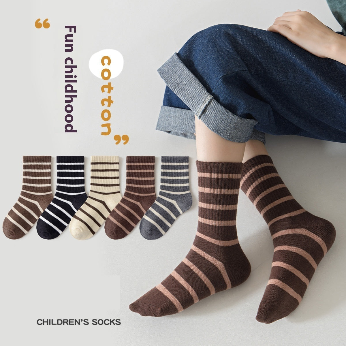 Girls' Pure Cotton Deodorant Mid-calf Socks 8079 5pairs
