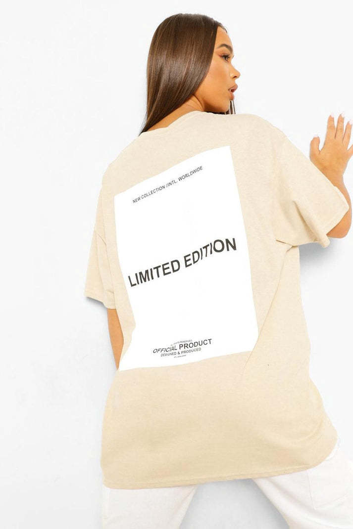 Ladies Oversized Limited Edition Short Sleeves T Shirt Top Stone One