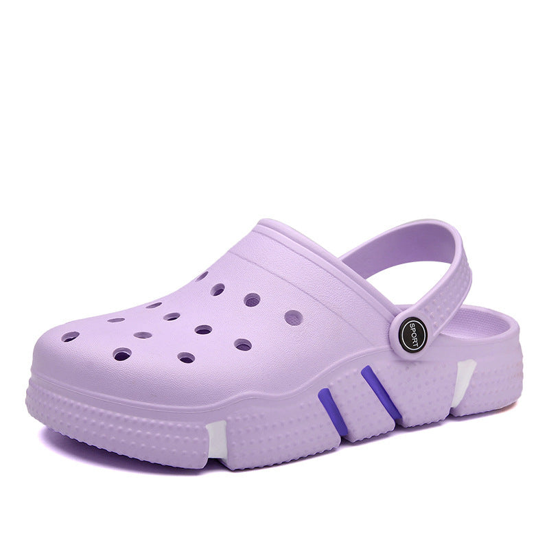 Men Sandals Summer Hole Shoes Beach Slippers Purple