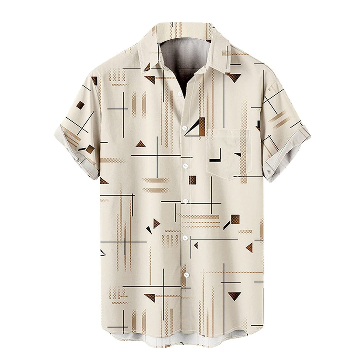 Men's Casual Fashion 3D Digital Printing Short Sleeve Shirt ZM3937