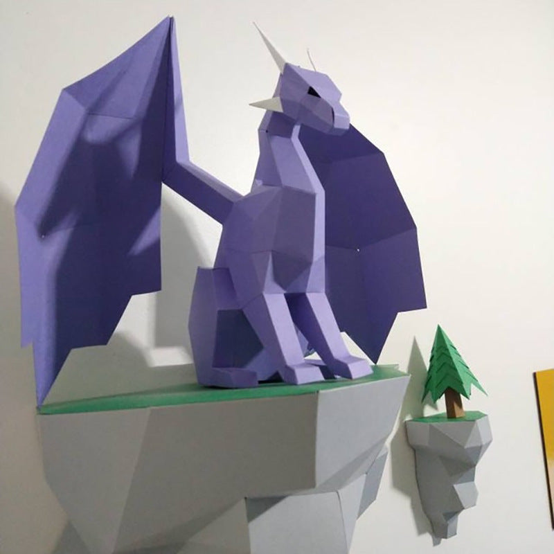 Dragon Paper Model Sitting On The Island Home Wall Hanging Wall Decorations Color 2