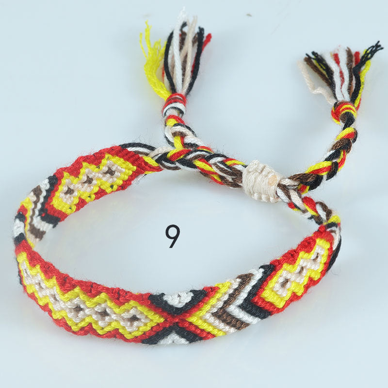 Nepal Ethnic Style Woven Rainbow Bracelet Style 9