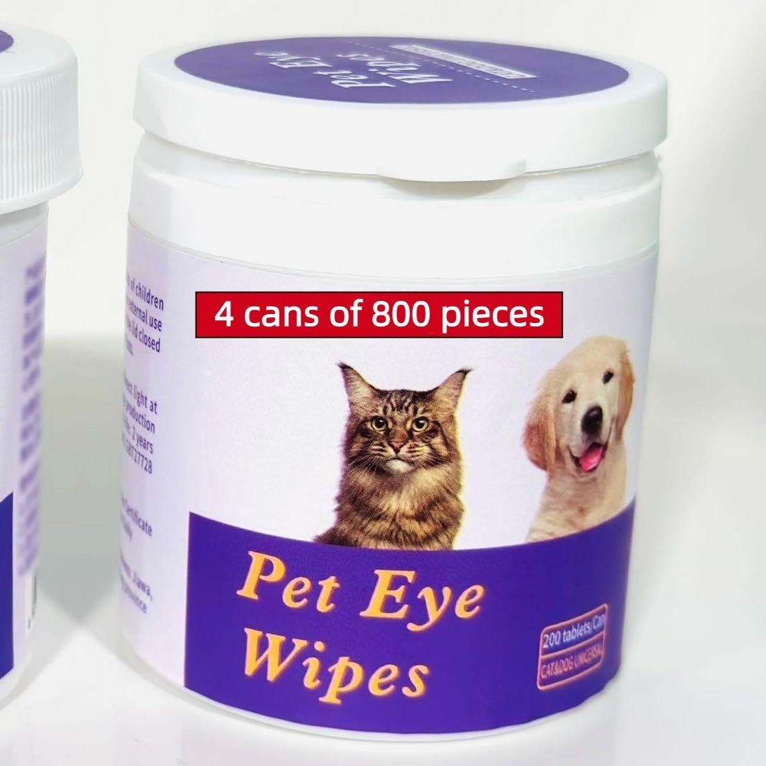Pet Eye Wipes, 200 Wipes Can Pet Eye CleaningWipes, Tear Stain Removing Wipe, Pet Eye Wipesfor Dogs And Cats, Pets Eye Wipes, Pet Suppliesgentle 4PCS