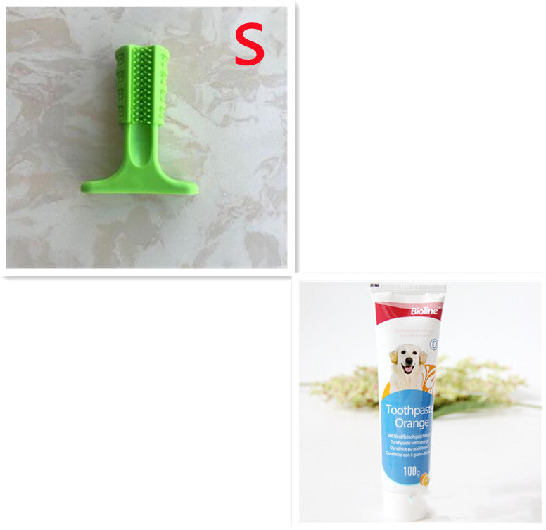 Dog toothpaste for pet toothpaste Green1 S Set