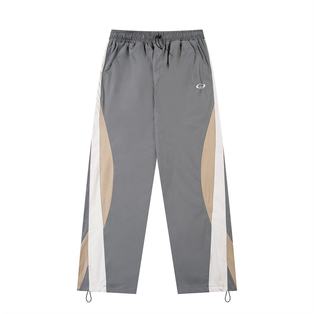 Fashion Stitching Exercise Casual Pants Men Gray