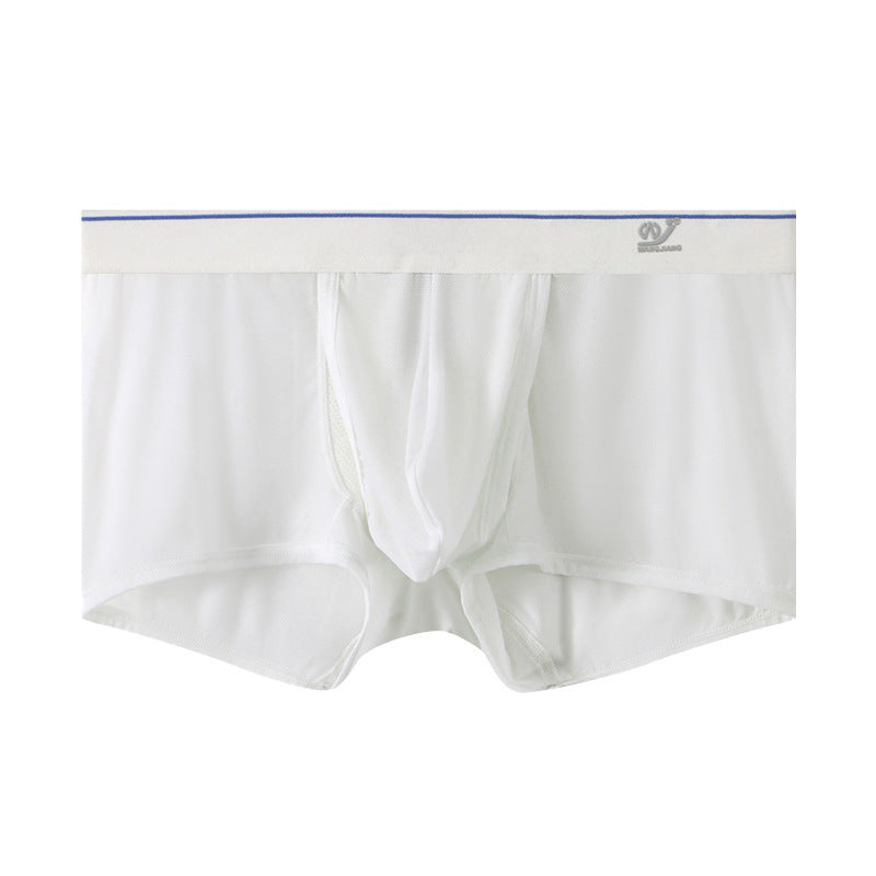 Fashion Personality Sports Ice Silk Underwear Men White