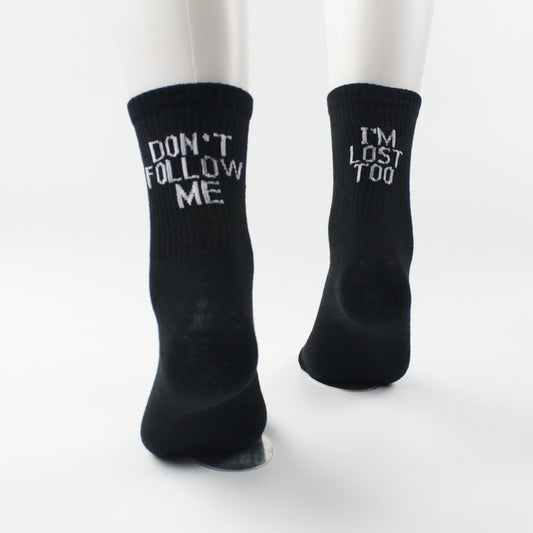 Casual Men And Women English Alphabet Socks In Tube Socks