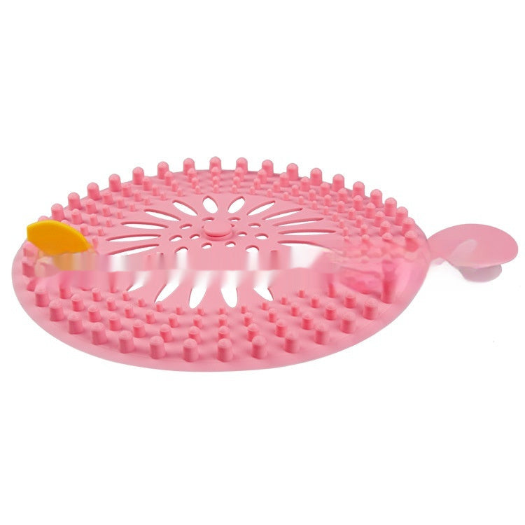 Bathroom Bathtub Kitchen Flexible Glue Silicone Floor Drain Mesh Faucet Hydrophilic Pad Filter Hair Extension Machine Pink 16x13x1cm