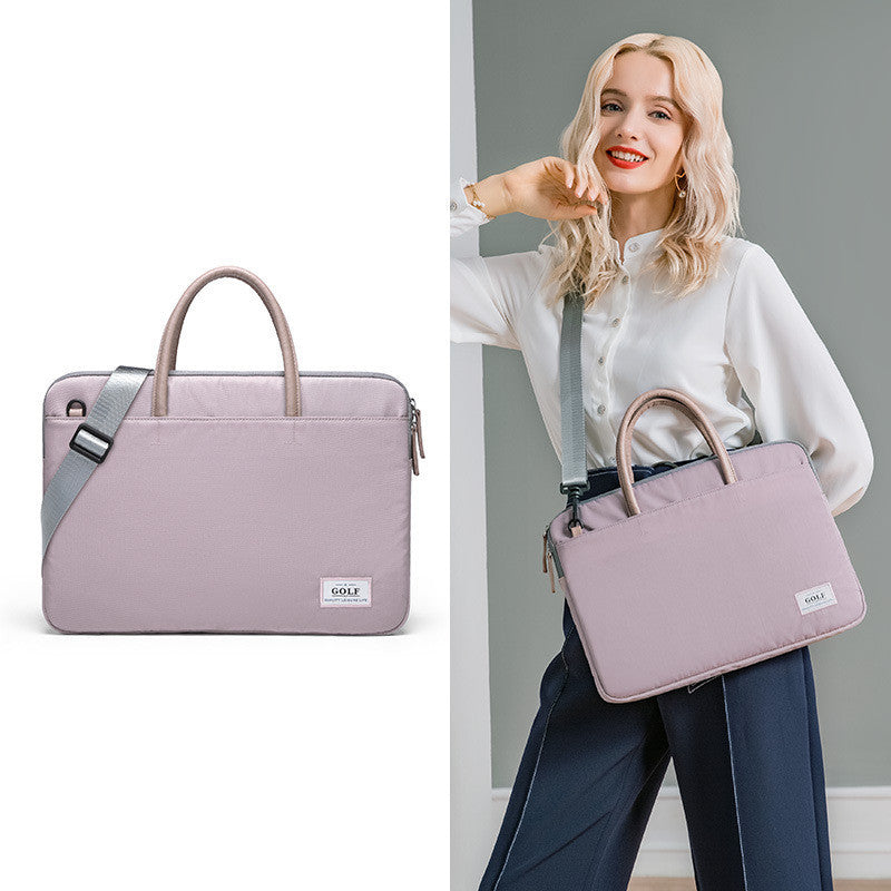 Simple And Thin Notebook Business Handbag Pink