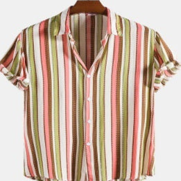 Men's Fashion Digital Printed Short Sleeved Shirt