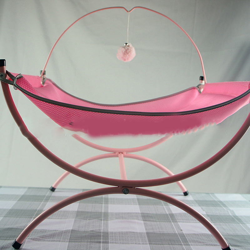Four Seasons Universal Cat Recliner Cat Bed Sandwich cloth pink 45 times 45 times 35
