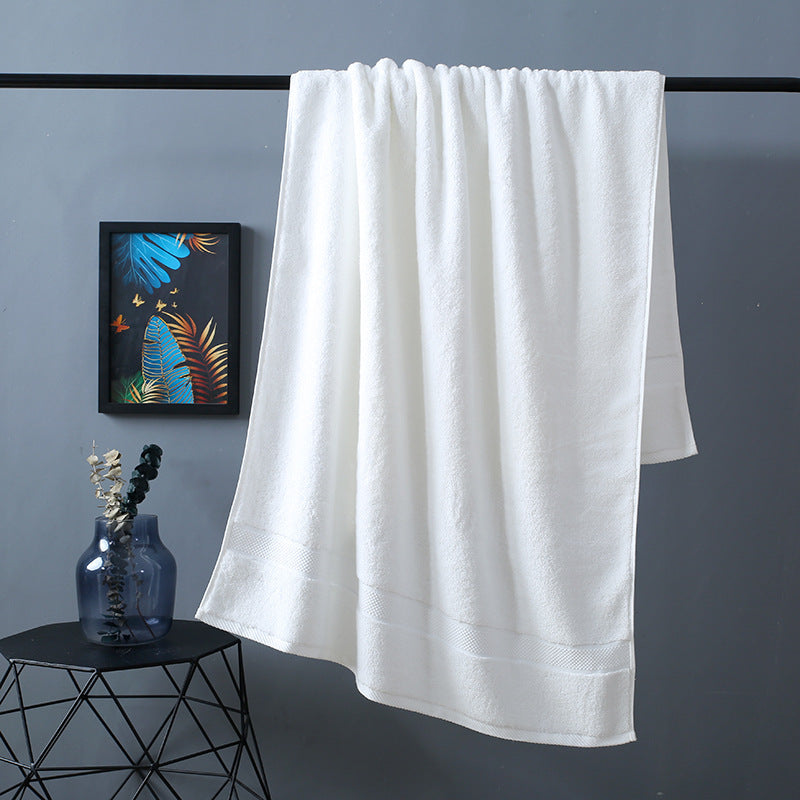 Class A Plus-sized Thick Long-staple Cotton Bath Towel White 80x160cm