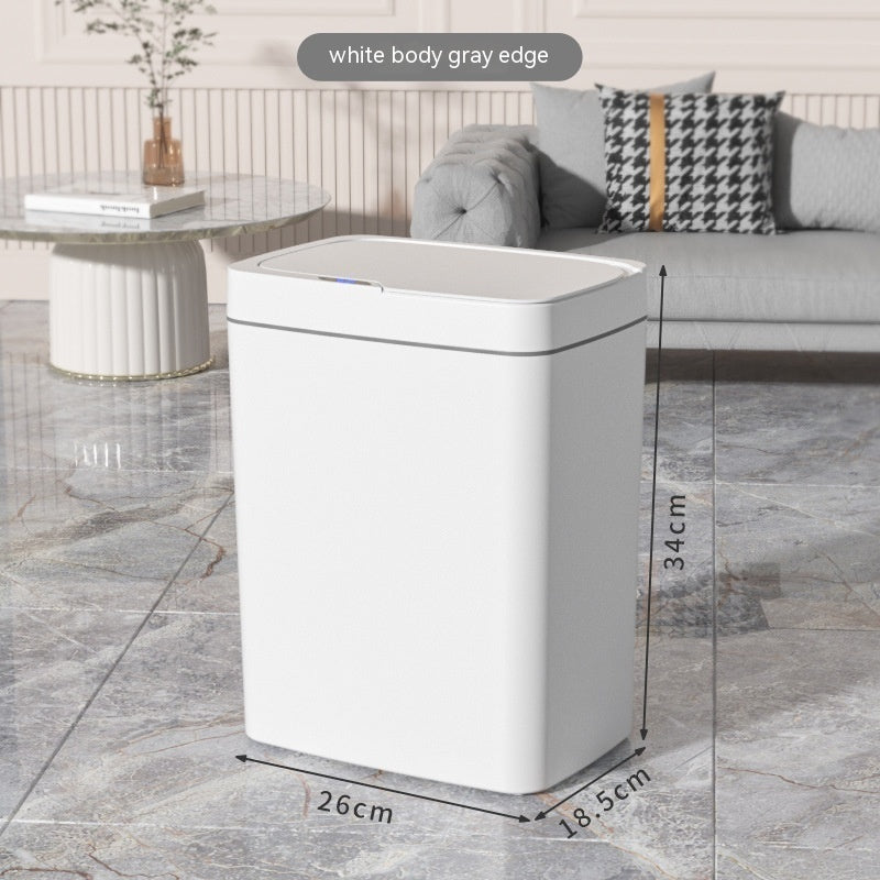 Polypropylene Smart Inductive Ashbin Kitchen With Lid Large Capacity White