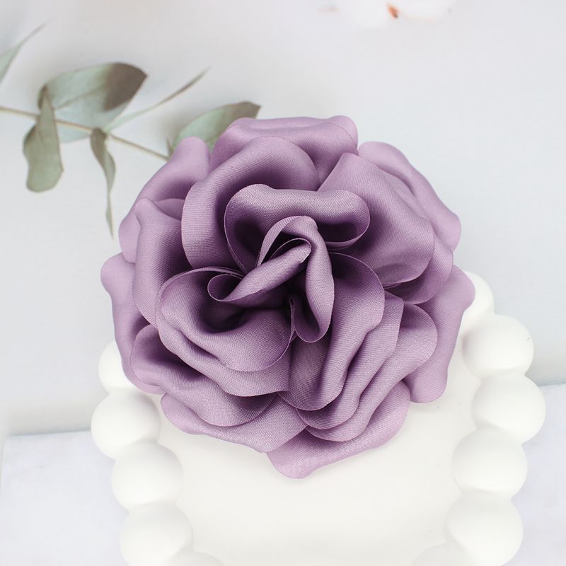 Elegant Business Suit Accessories Big Flower Sweater Brooch Grape Purple