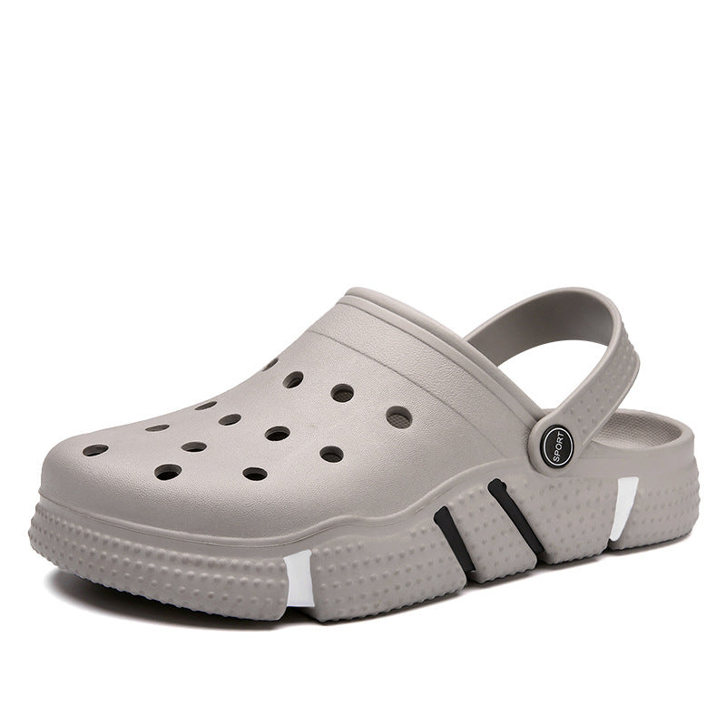 Men Sandals Summer Hole Shoes Beach Slippers Gray
