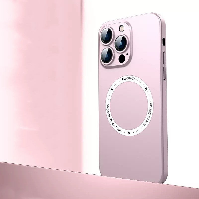 PC Skin Sense Magnetic Suction Phone Case Pink