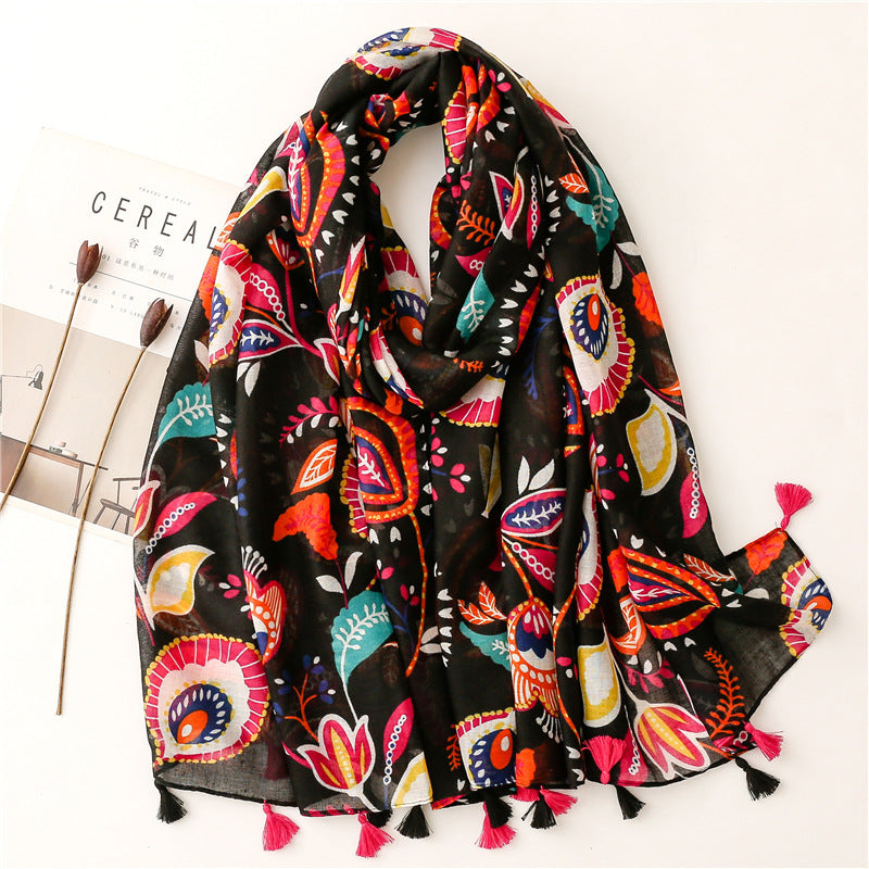 Creative Chinese Style Cotton And Linen Scarf SL2208011 180X88CM