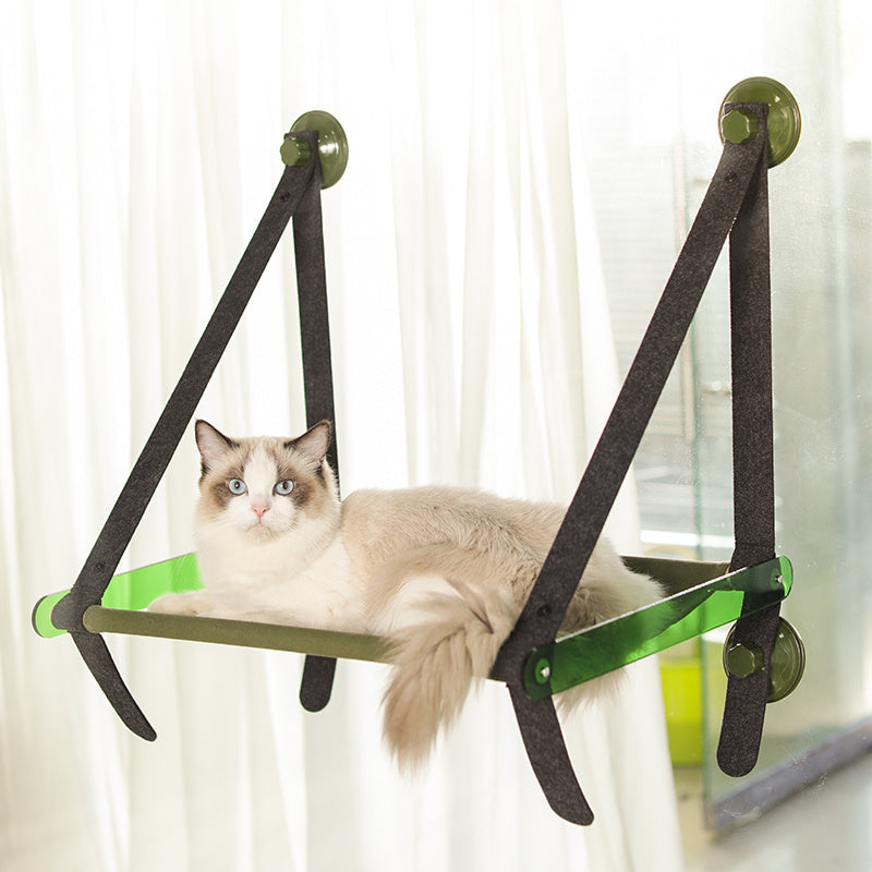 Cat Hammock Cat Litter Pet Bed Cat Hanging Litter Suction Cup Type Window Sill Cat Swing Green M