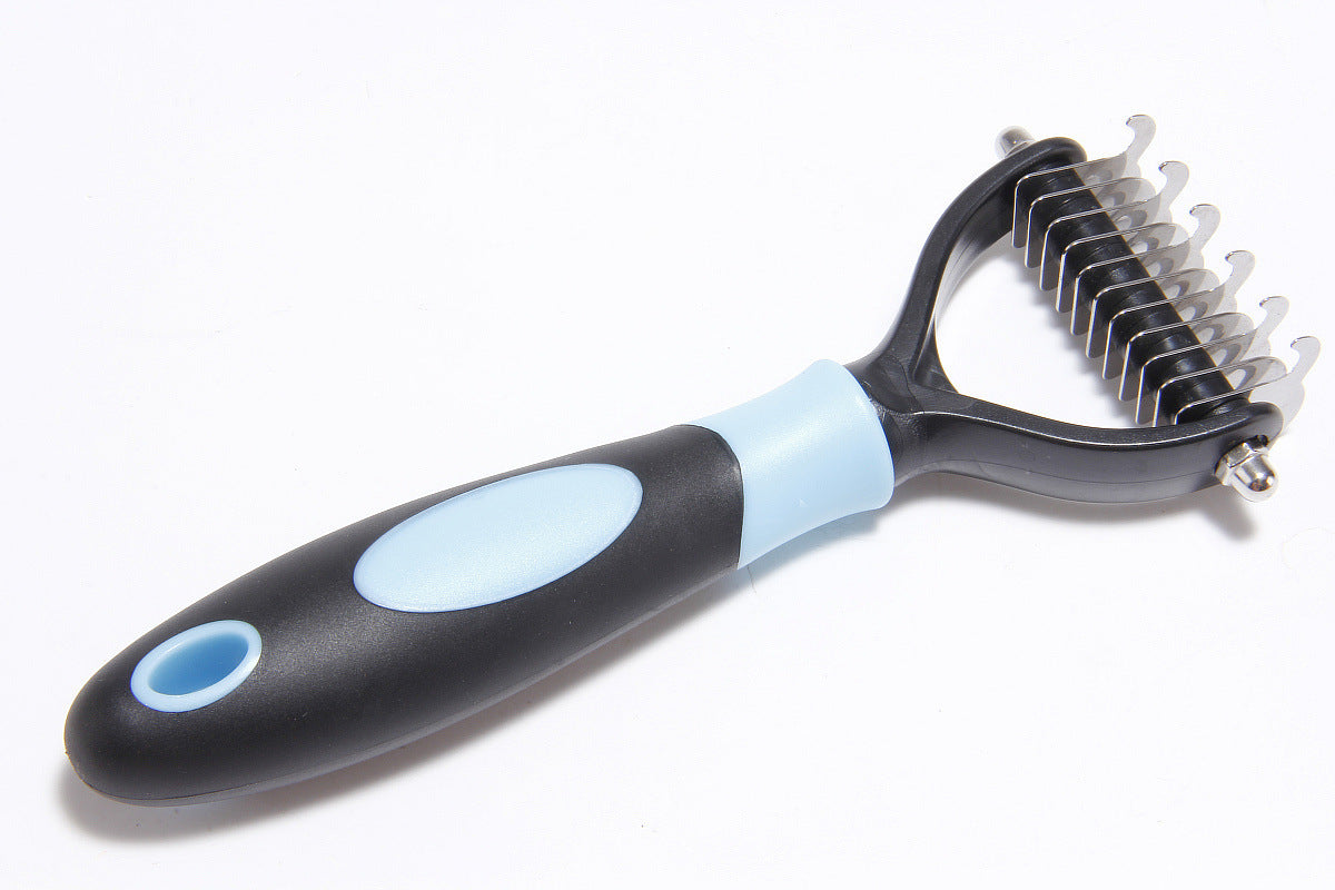 Pets Dematting Comb Pet Dog Cleaning Hair Removal Comb Blue small