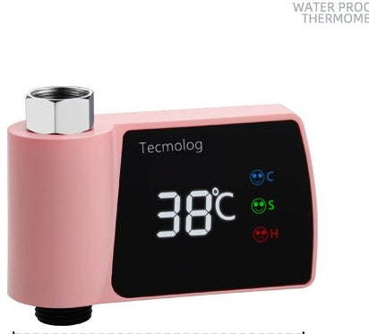 Plastic Visual Shower Faucet No Power Consumption Water Thermometer Bath Pink