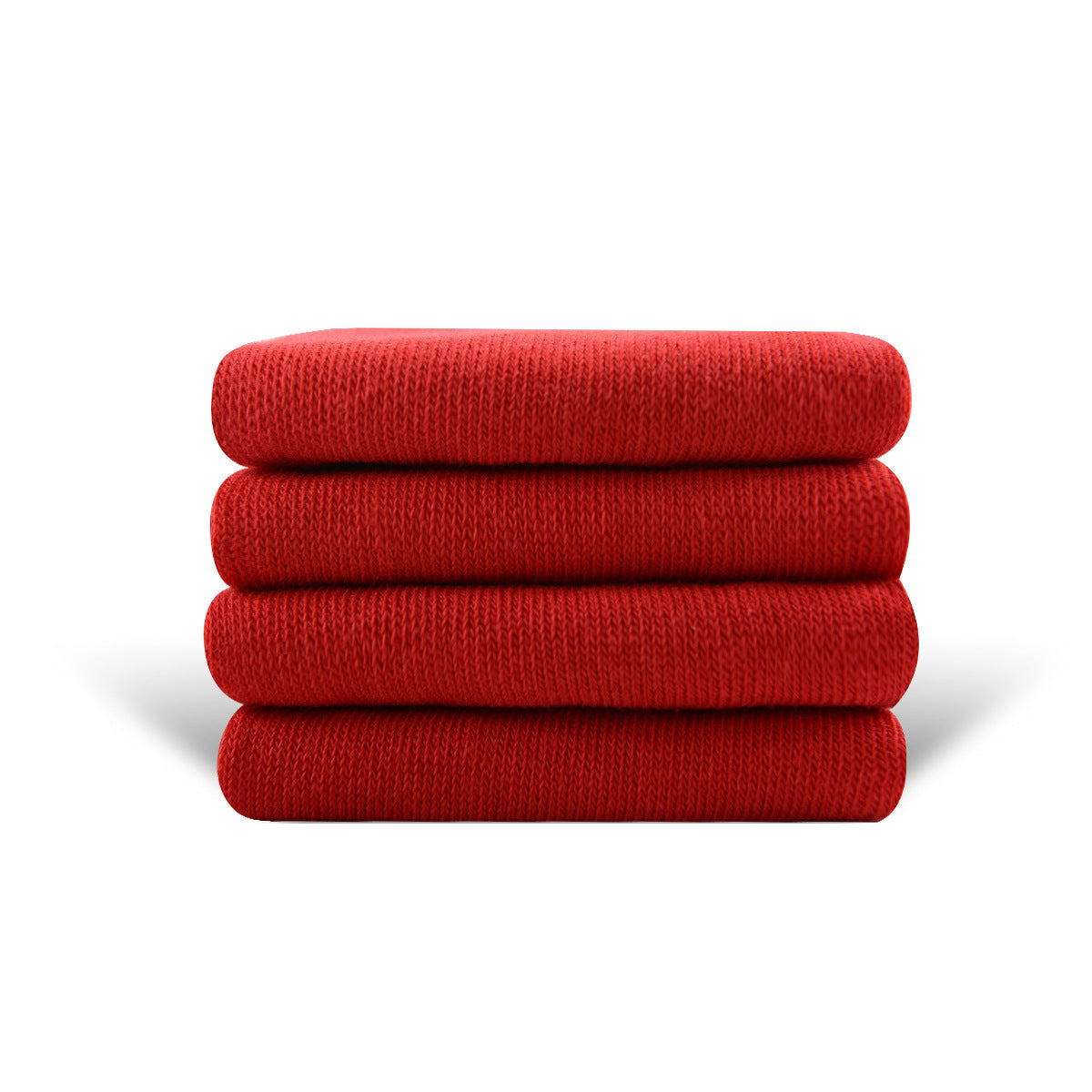 Solid Color High-elastic Mid-calf Boneless Macaron Colored Cotton Socks Chinese Red