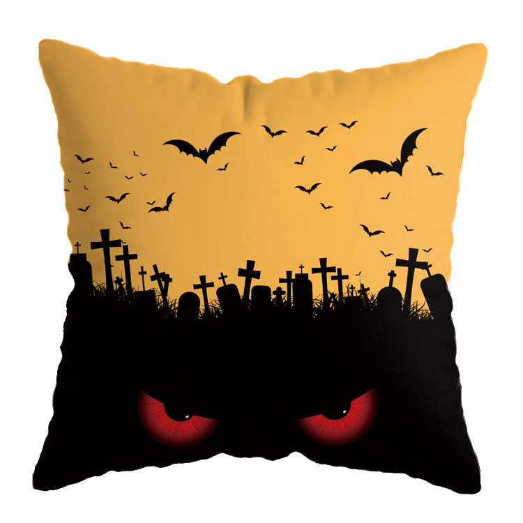 Linen Skull Halloween Pillow Cover 45x45cm A23