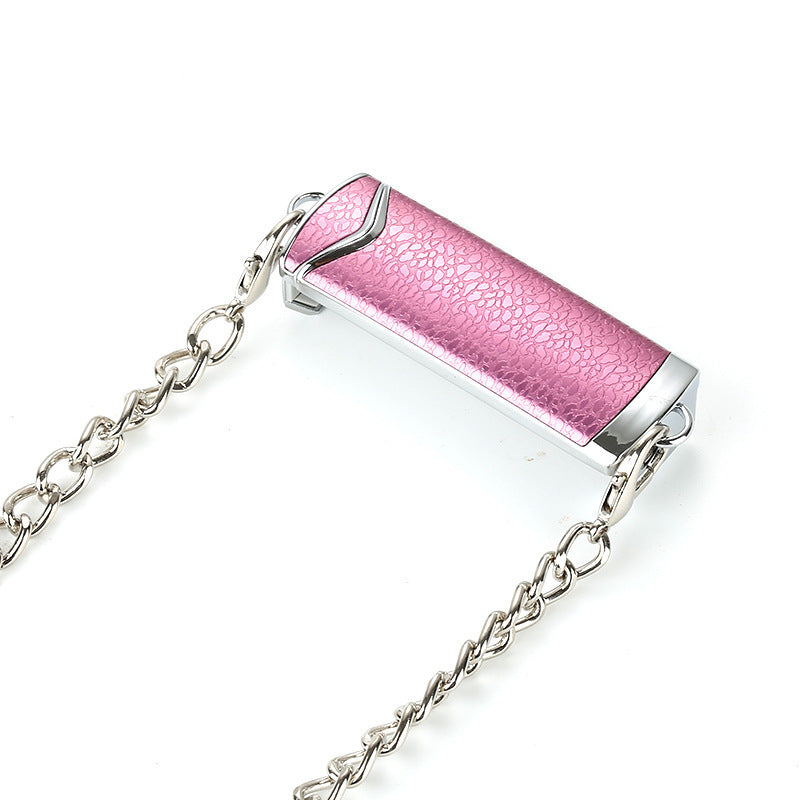 Universal Crossbody Phone Lanyard Chain Back Clip Detachable Silver pink