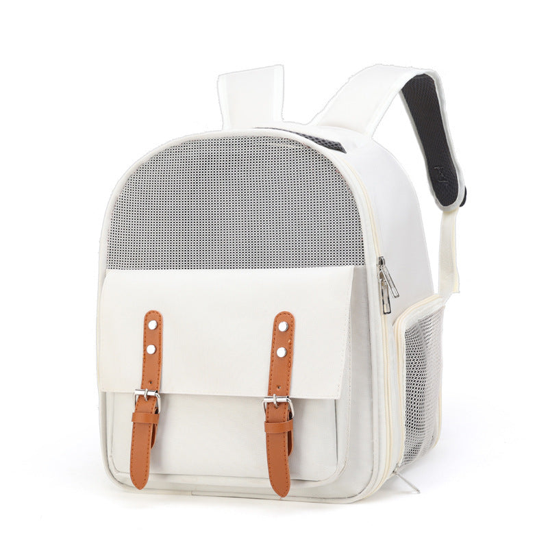 Pet Bag Outdoor Portable Backpack Breathable Beige