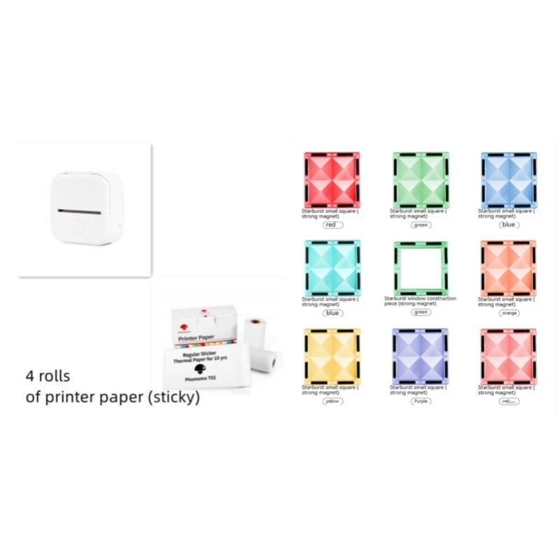 Portable Mini Thermal Label Printer Home Photo Printer Student Wrong Question Printer Bluetooth-compatible Mini Label Printer Price Tag Set4
