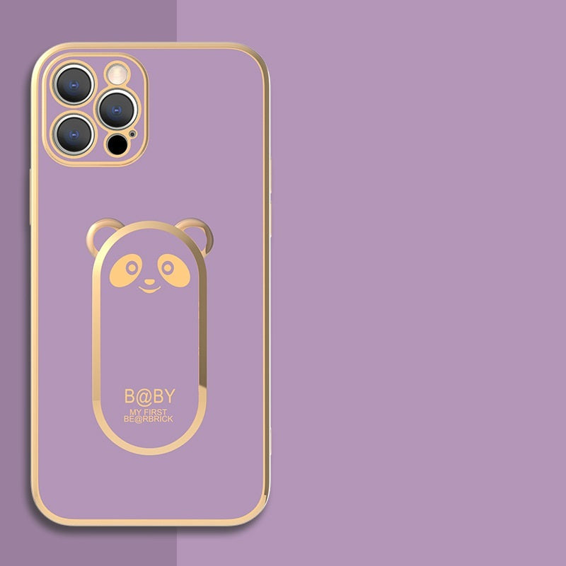 Panda Magnetic Ring Holder Phone Case Cover Purple