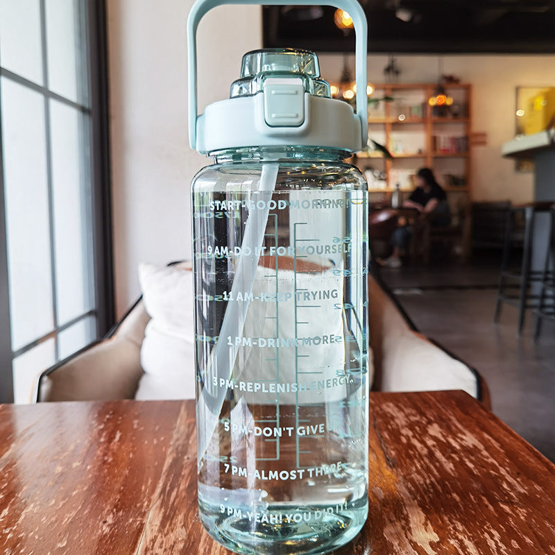 Large Plastic Cup Portable Water Bottle Green 2000ML