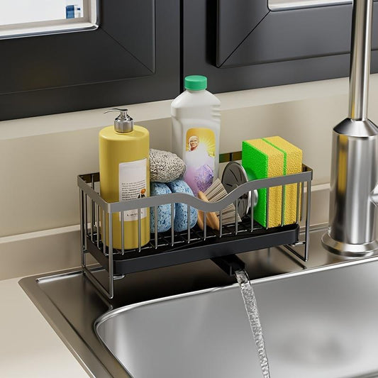 Kitchen Household Wall-mounted Multifunctional Multi-layer Carbon Steel Cleaning Supplies Rack