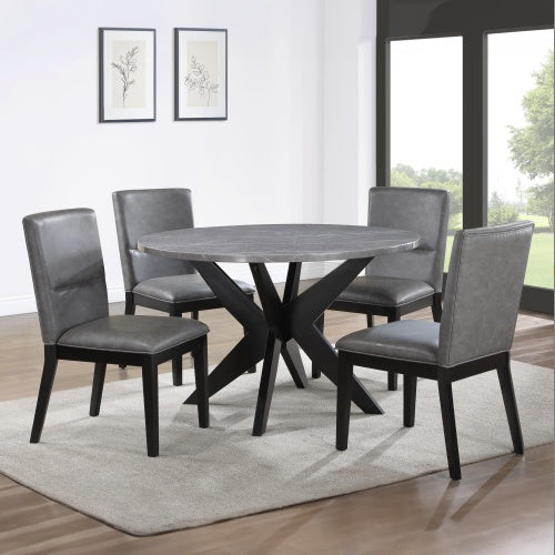 Amy - 5 Piece Dining Set Gray Gray