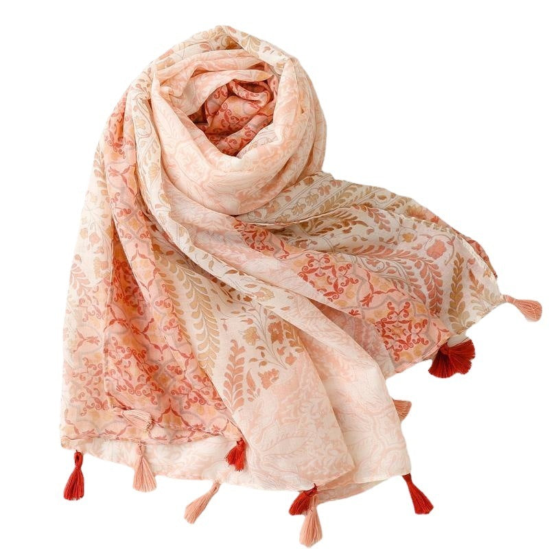 Creative Chinese Style Cotton And Linen Scarf