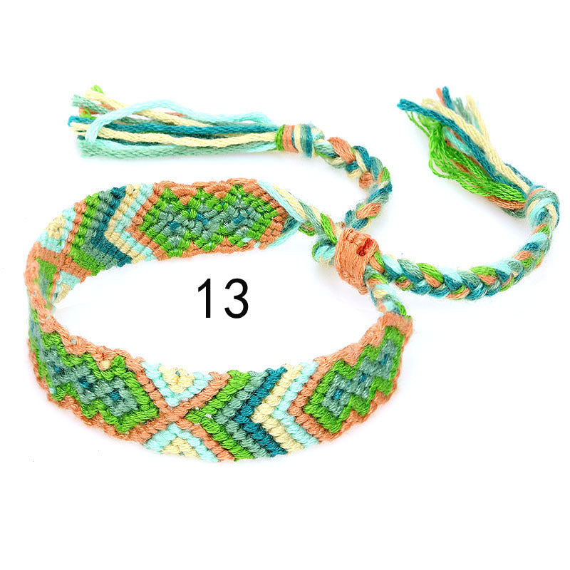 Nepal Ethnic Style Woven Rainbow Bracelet Style 13