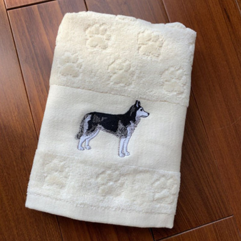 Dog Embroidery Water Absorbing Wash Towel 2 Style 62x40cm
