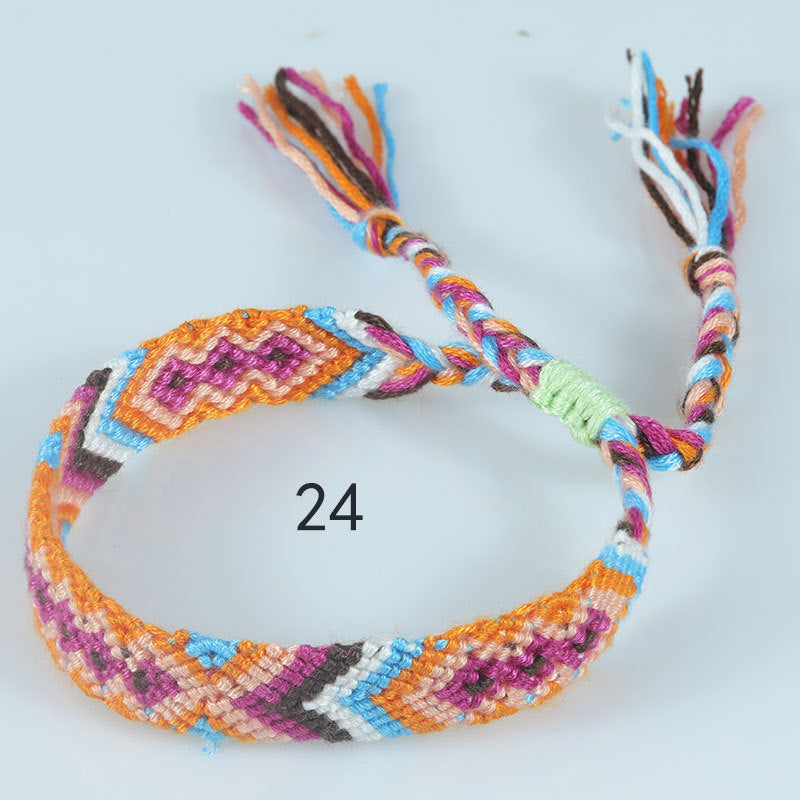 Nepal Ethnic Style Woven Rainbow Bracelet Style 24