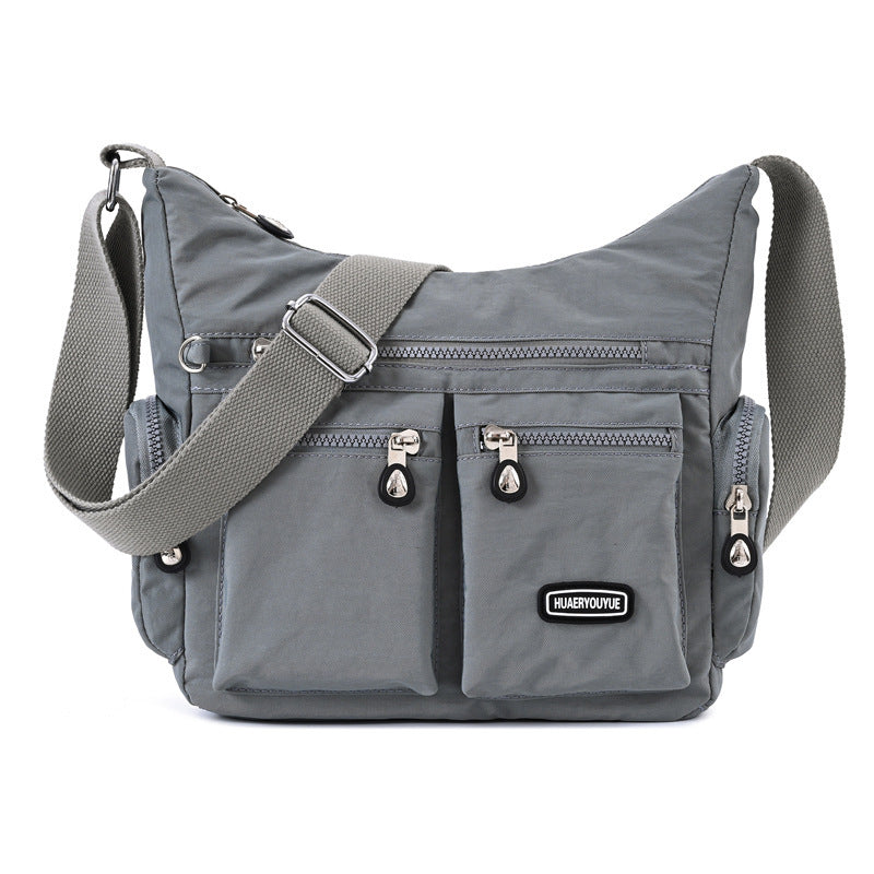 Women Shoulder Bags Multiple Pockets Waterproof Crossbody Bags Silver grey