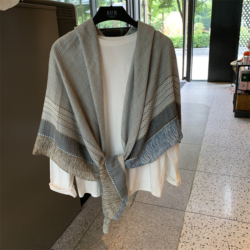 Sunscreen Large Kerchief Thin Silk Scarf Air-conditioned Room Outer Shawl