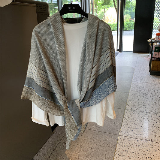 Sunscreen Large Kerchief Thin Silk Scarf Air-conditioned Room Outer Shawl