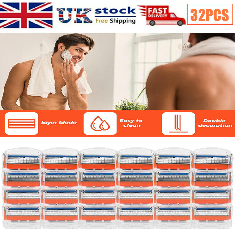 32PCS Shaving Razor Blades Refills Compatible For Fusion 5 Proglide