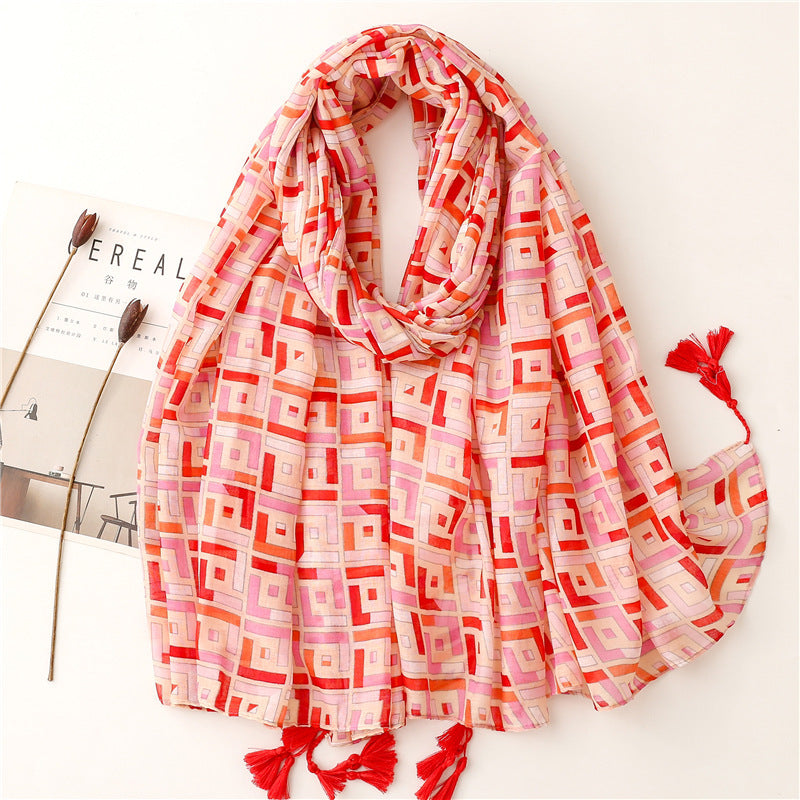 Creative Chinese Style Cotton And Linen Scarf SL2208013 180X88CM